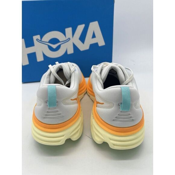 HOKA Men’s Bondi 8 Running Shoes White Orange NWB Size 11.5 - Picture 6 of 9